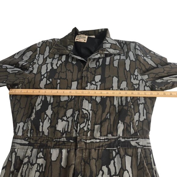 Vintage Cabela's Coveralls Mens Large Treebark Camo Hunting Overalls Zip 80s - Picture 14 of 16
